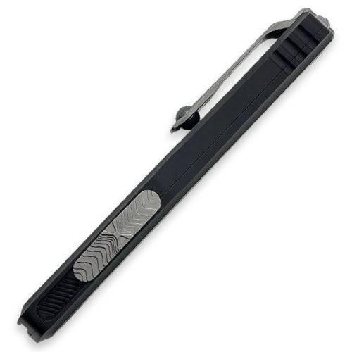 Microtech 1702-10 Hera II OTF Auto Knife 4" M390MK Double Edge Blade Black Aluminum Handles - NORTH RIVER OUTDOORS