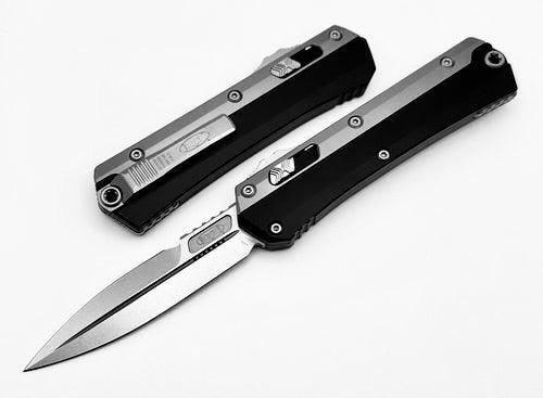 Microtech 184-10AP Glykon Auto OTF Knife 3.75" Apocalyptic Double Edge Bayonet Titanium Overlays - NORTH RIVER OUTDOORS