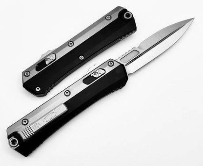 Microtech 184-10AP Glykon Auto OTF Knife 3.75" Apocalyptic Double Edge Bayonet Titanium Overlays - NORTH RIVER OUTDOORS