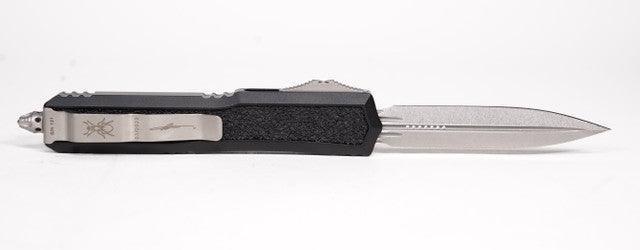 Microtech 206-10S Makora OTF Auto 3.3" Stonewashed Double Edge with Black Traction Inlays - NORTH RIVER OUTDOORS