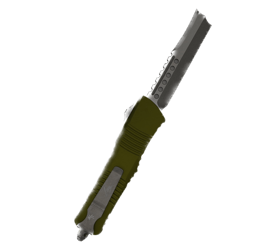 Microtech 219-10APODS Combat Troodon Hellhound OD Green Handle Apocalyptic Blade - NORTH RIVER OUTDOORS
