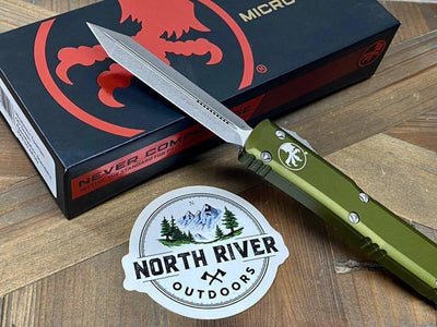 Microtech 223-10APOD Ultratech Spartan OD Green Handle Apocalyptic Blade - NORTH RIVER OUTDOORS
