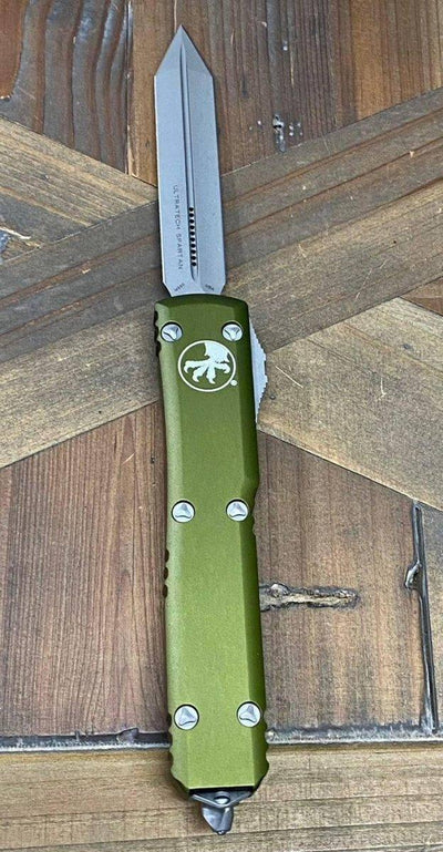 Microtech 223-10APOD Ultratech Spartan OD Green Handle Apocalyptic Blade - NORTH RIVER OUTDOORS