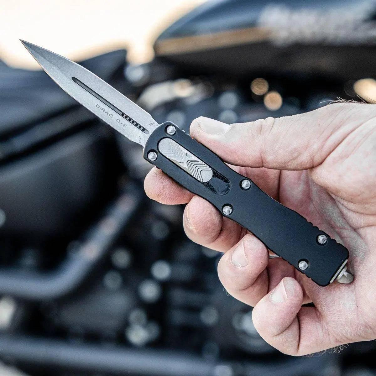 Microtech 225-10 Dirac OTF 2.92" Stonewashed Double Edge Dagger Blade (USA) - NORTH RIVER OUTDOORS