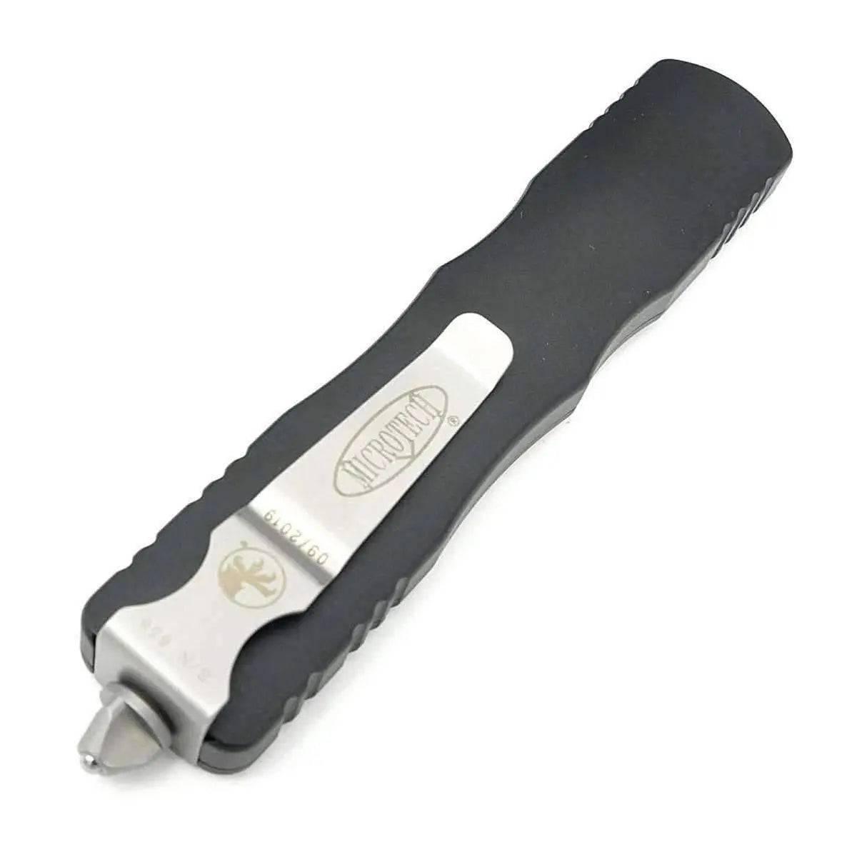 Microtech 227-12 Dirac Delta D/E - Black Handle - Stonewashed Full Serration - NORTH RIVER OUTDOORS