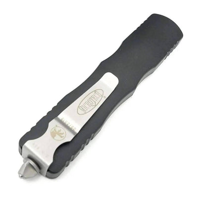 Microtech 227-12 Dirac Delta D/E - Black Handle - Stonewashed Full Serration - NORTH RIVER OUTDOORS