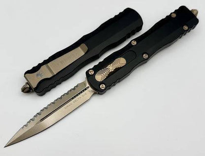 Microtech 227-15 Dirac Delta D/E Bronze Full Serrated Black Handle (USA) - NORTH RIVER OUTDOORS