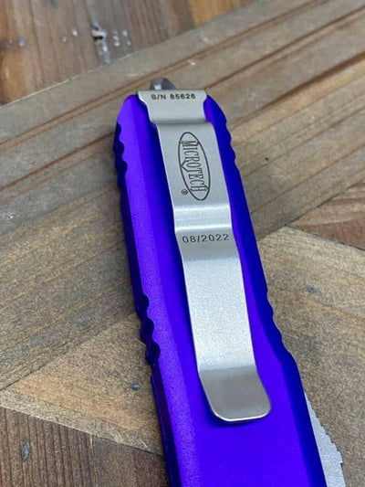 Microtech 231-10 PU UTX-85 S/E Stonewash Purple Handle Blade (USA) - NORTH RIVER OUTDOORS