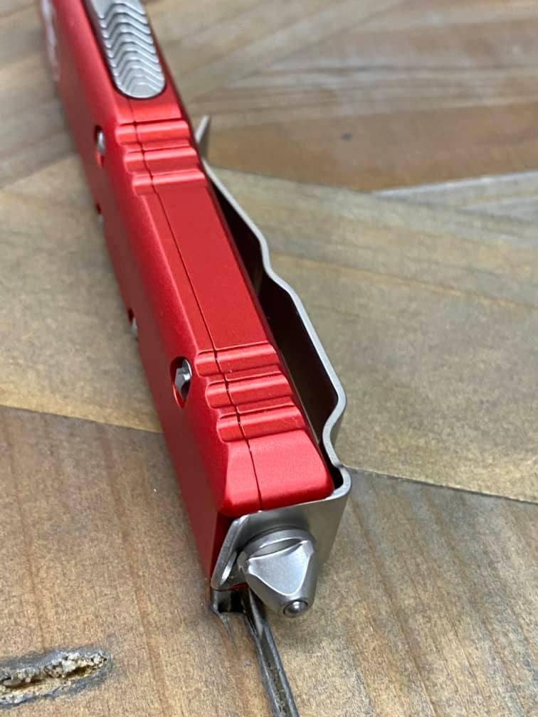 Microtech 231-10 RD UTX-85 S/E Stonewash Red Handle Blade (USA) - NORTH RIVER OUTDOORS