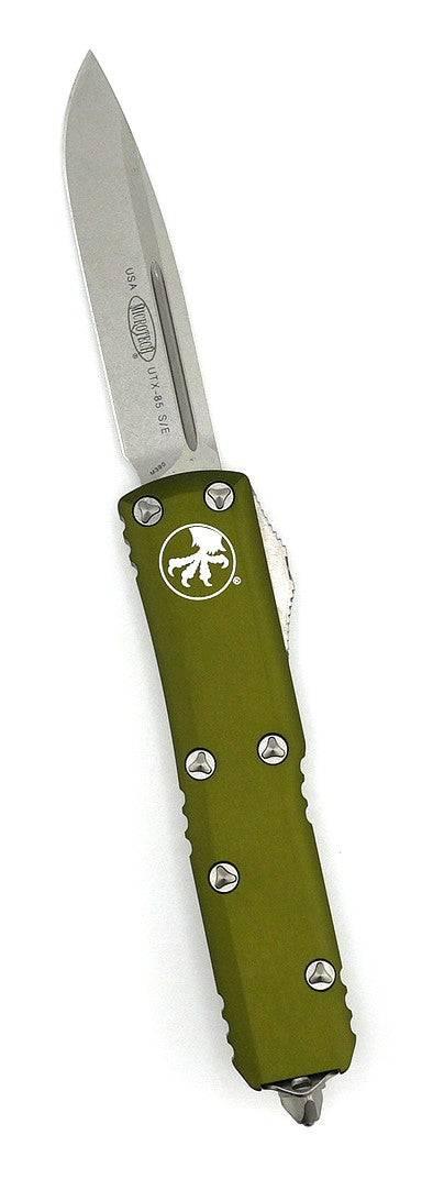 Microtech 231-10OD UTX-85 Auto OTF Knife 3" Stonewashed Drop Point Plain Blade OD Green Handles - NORTH RIVER OUTDOORS