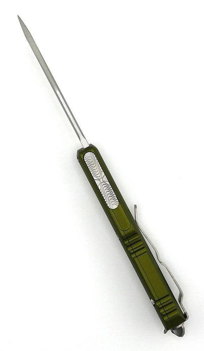 Microtech 231-10OD UTX-85 Auto OTF Knife 3" Stonewashed Drop Point Plain Blade OD Green Handles - NORTH RIVER OUTDOORS