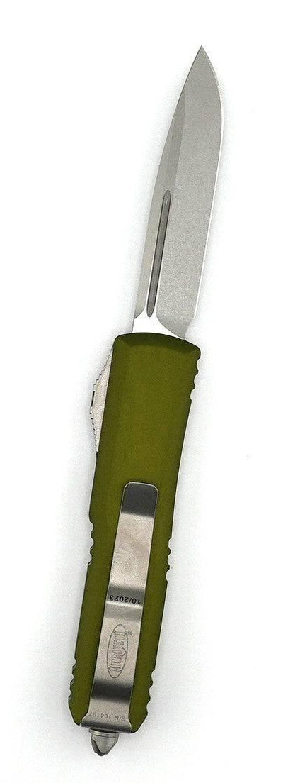 Microtech 231-10OD UTX-85 Auto OTF Knife 3" Stonewashed Drop Point Plain Blade OD Green Handles - NORTH RIVER OUTDOORS