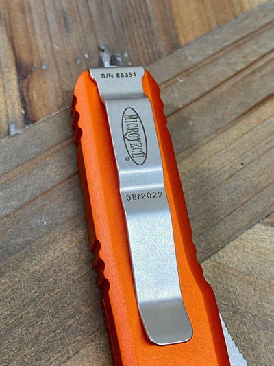Microtech 232-12 OR UTX-85 D/E Orange Handle Full Serrated Blade (USA) - NORTH RIVER OUTDOORS