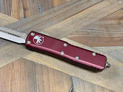 Microtech 232-15 MR UTX-85 D/E Bronze Merlot Full Serrated Blade (USA) - NORTH RIVER OUTDOORS