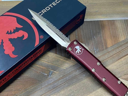 Microtech 232-15 MR UTX-85 D/E Bronze Merlot Full Serrated Blade (USA) - NORTH RIVER OUTDOORS