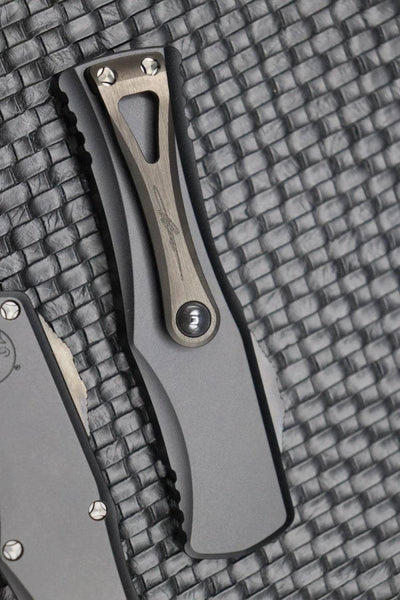 Microtech 702-1 DLCTSH Signature Series Hera OTF AUTO Knife 3.125" Black DLC Double Edge Dagger - NORTH RIVER OUTDOORS