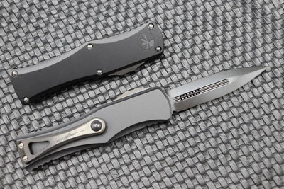 Microtech 702-1 DLCTSH Signature Series Hera OTF AUTO Knife 3.125" Black DLC Double Edge Dagger - NORTH RIVER OUTDOORS