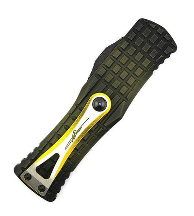 Microtech 703-12APFRGS Signature Hera OTF Auto Knife 3.125" Apoc Drop Point Grenade Green Frag - NORTH RIVER OUTDOORS