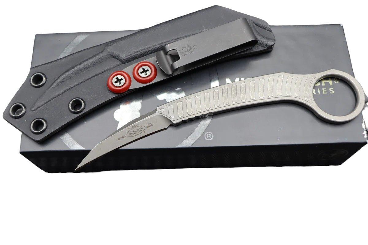 Microtech Bastinelli 215-10APS Feather Fixed Blade Knife 3" D2 Apocalyptic Blade Kydex Sheath - NORTH RIVER OUTDOORS