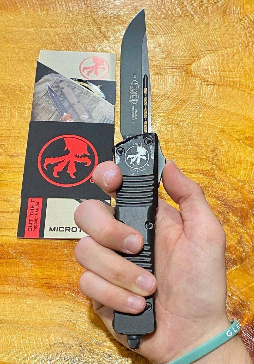 Microtech Combat Troodon 143-1T Tactical Single Edge Black Handle - NORTH RIVER OUTDOORS