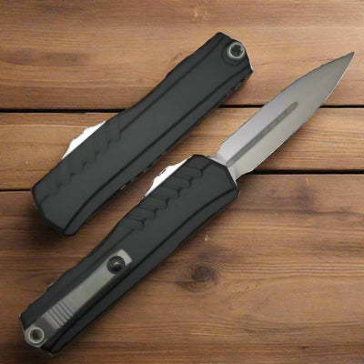 Microtech Cypher II D/E Stonewash Standard 1242-10 - NORTH RIVER OUTDOORS