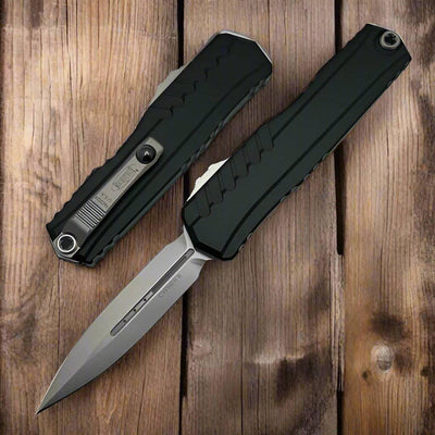Microtech Cypher II D/E Stonewash Standard 1242-10 - NORTH RIVER OUTDOORS