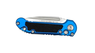 Microtech LUDT Auto Folding Knife Blue/Grip Inlay 3.4" Drop Point Stonewash 1135-10BL - NORTH RIVER OUTDOORS