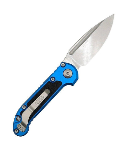 Microtech LUDT Auto Folding Knife Blue/Grip Inlay 3.4" Drop Point Stonewash 1135-10BL - NORTH RIVER OUTDOORS