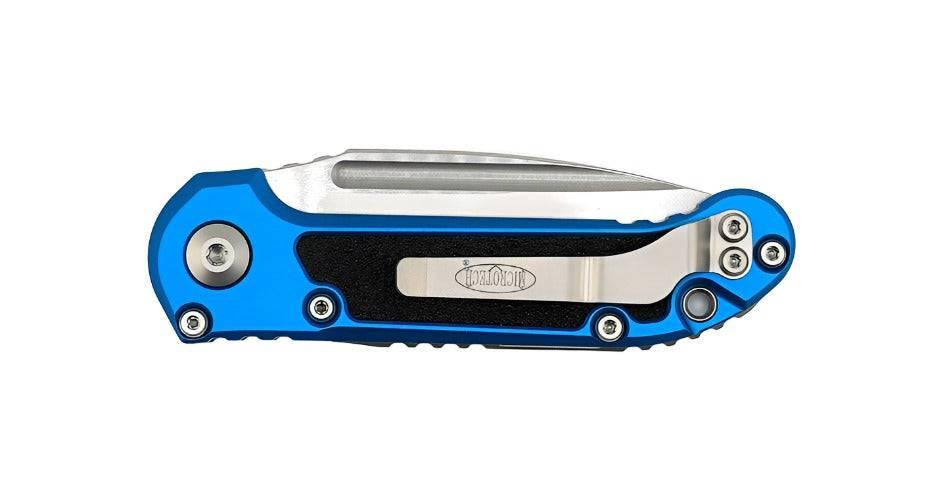 Microtech LUDT Auto Folding Knife Blue/Grip Inlay 3.4" Drop Point Stonewash 1135-10BL - NORTH RIVER OUTDOORS