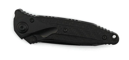 Microtech Signature Socom Bravo Manual Folding Knife 4" M390 Black DLC Tanto Titanium Handles Carbon Fiber Scales 261-1DLCTCFTIS - NORTH RIVER OUTDOORS