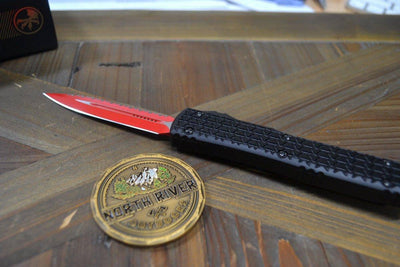 Microtech Sith Lord Ultratech 122-3SL OTF 3.46" Red Double Edge Full Serrated Blade - NORTH RIVER OUTDOORS