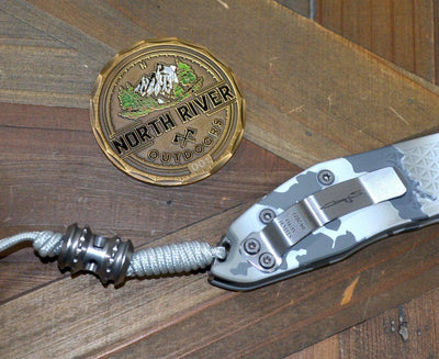 Microtech Stitch 169-3ACS Auto Arctic Camo Signature Series Fully Serrated - NORTH RIVER OUTDOORS
