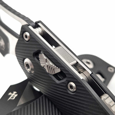 Microtech Stitch Ram-Lok 169RL-1FL Fluted Black Aluminum Black Standard - NORTH RIVER OUTDOORS
