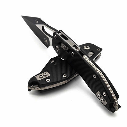 Microtech Stitch Ram-Lok 169RL-1FL Fluted Black Aluminum Black Standard - NORTH RIVER OUTDOORS