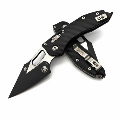 Microtech Stitch Ram-Lok 169RL-1FL Fluted Black Aluminum Black Standard - NORTH RIVER OUTDOORS