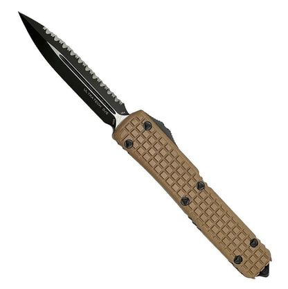 Microtech Ultratech D/E Tan Frag G-10 Tactical Full Serrated Signature 122-3FRGTTAS - NORTH RIVER OUTDOORS