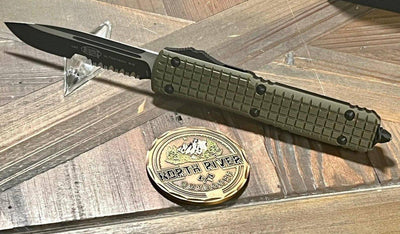 Microtech Ultratech S/E Partial Serrated OD Green Frag G-10 Tactical Signature Series 121-2FRGTODS - NORTH RIVER OUTDOORS