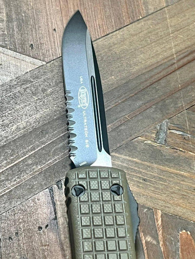 Microtech Ultratech S/E Partial Serrated OD Green Frag G-10 Tactical Signature Series 121-2FRGTODS - NORTH RIVER OUTDOORS