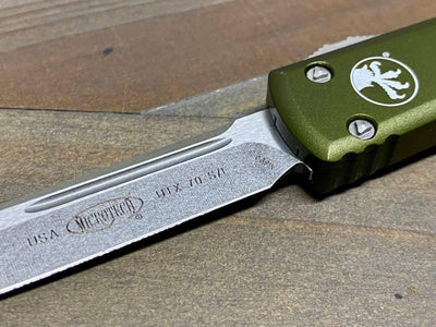 Microtech UTX-70 148-10OD S/E OTF Stonewash OD Handle Auto Knife - NORTH RIVER OUTDOORS