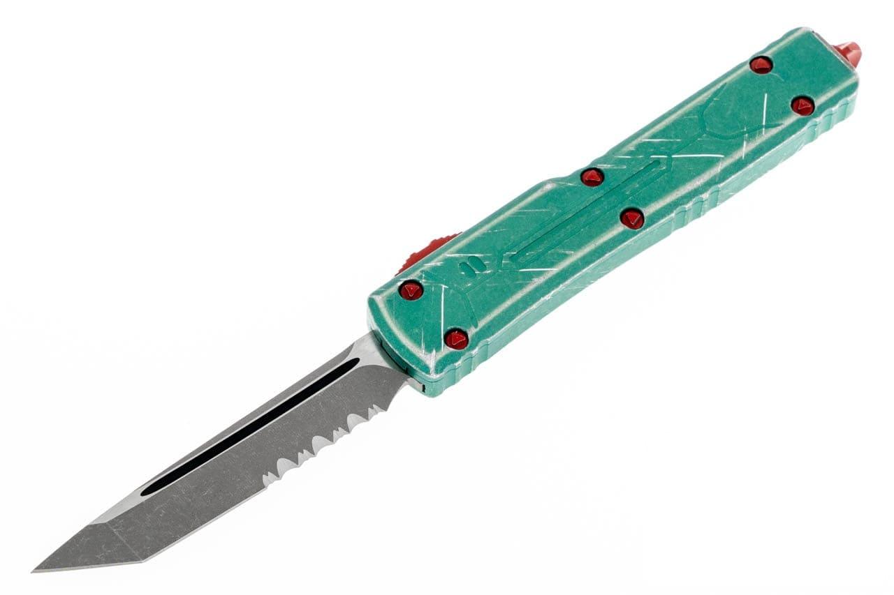 Microtech UTX-70 149-11BH Tanto T/E Bounty Hunter Stonewash Part Serrated OTF Auto Knife (USA) - NORTH RIVER OUTDOORS