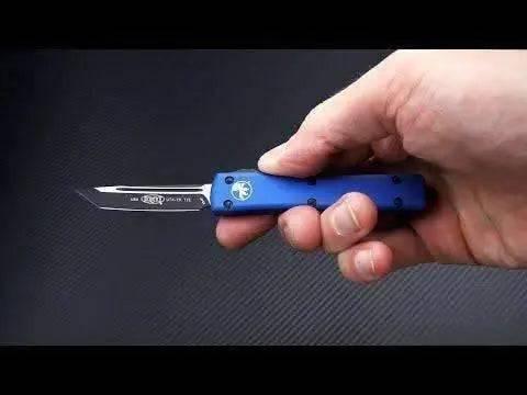Microtech UTX-70 T/E - Blue Handle - Black Blade 149-1BL - NORTH RIVER OUTDOORS