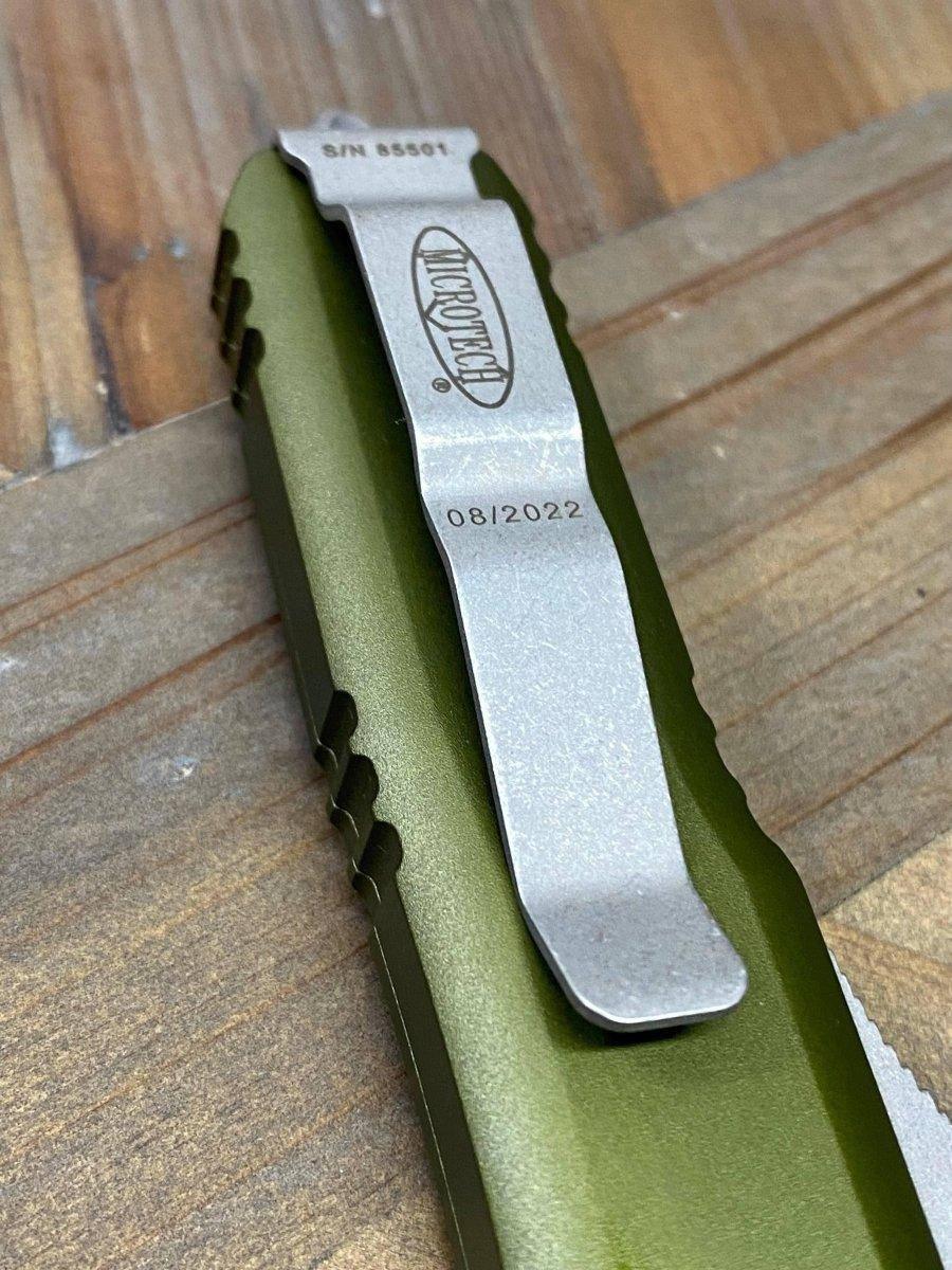 Microtech UTX-85 233-10 APOD T/E OTF OD Green Auto Knife Apoc Finish (USA) - NORTH RIVER OUTDOORS