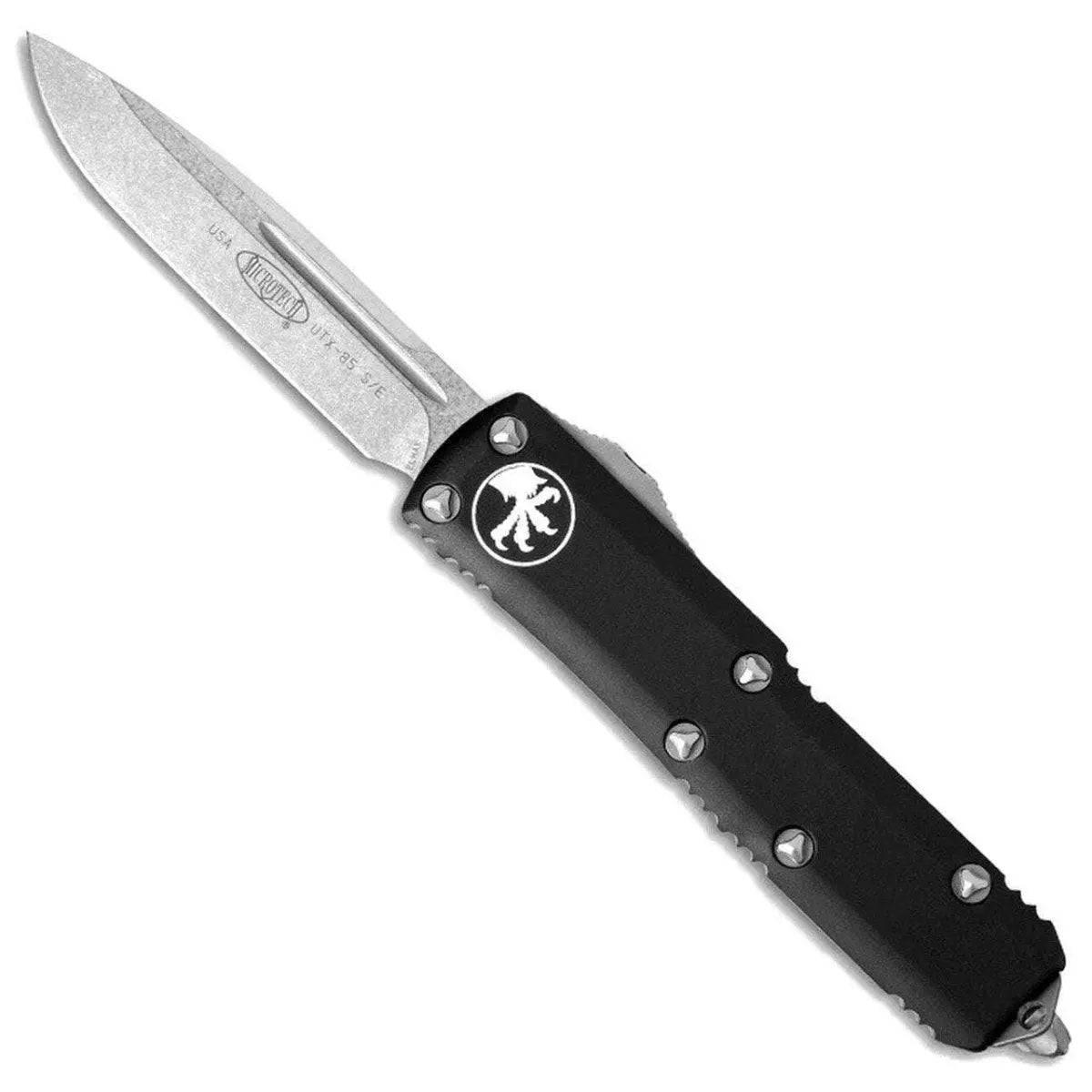 Microtech UTX-85 S/E Black Handle Stonewashed Blade 231-10 - NORTH RIVER OUTDOORS