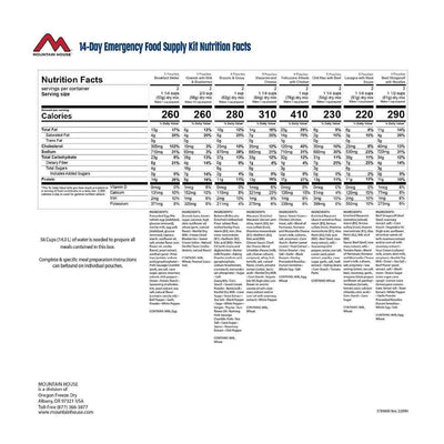 Mountain House 14-Day Emergency & Survival Food (84 Servings) - NORTH RIVER OUTDOORS