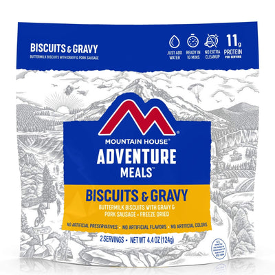 Mountain House Biscuits and Gravy Hiking, Survival & Emergency Food (Pouch) - NORTH RIVER OUTDOORS