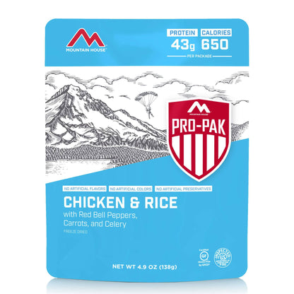 Mountain House Chicken & Rice Pro-Pak Hiking, Survival & Emergency Food (Pouch) - NORTH RIVER OUTDOORS