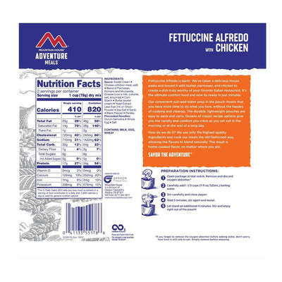 Mountain House Fettuccine Alfredo with Chicken Hiking, Survival & Emergency Food (Pouch) - NORTH RIVER OUTDOORS