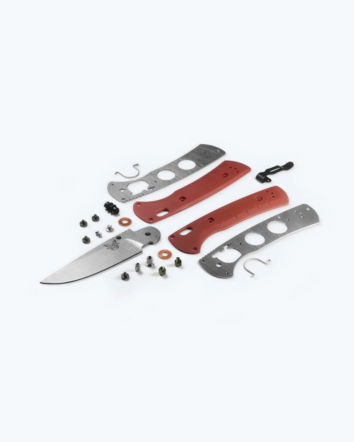 Benchmade Hunt Slipridge Folding Knife 3.5" Stonewashed MagnaCut Modified Clip Point Blade Rust Orange G10 Handle