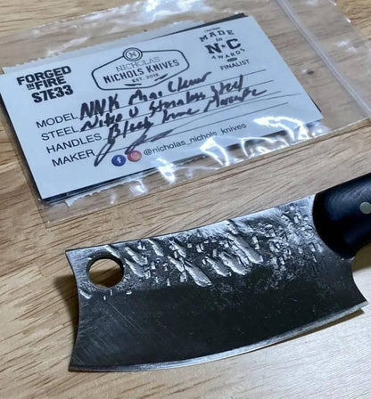 Nic Nichols Mini Cleaver Black Linen Micarta Handles - NORTH RIVER OUTDOORS