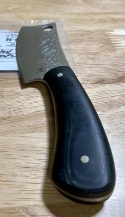 Nic Nichols Mini Cleaver Black Linen Micarta Handles - NORTH RIVER OUTDOORS